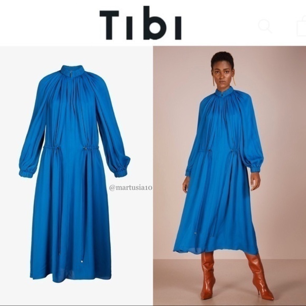 TIBI NEW YORK VISCOSE GEORGETTE MIDI XS DRESS
